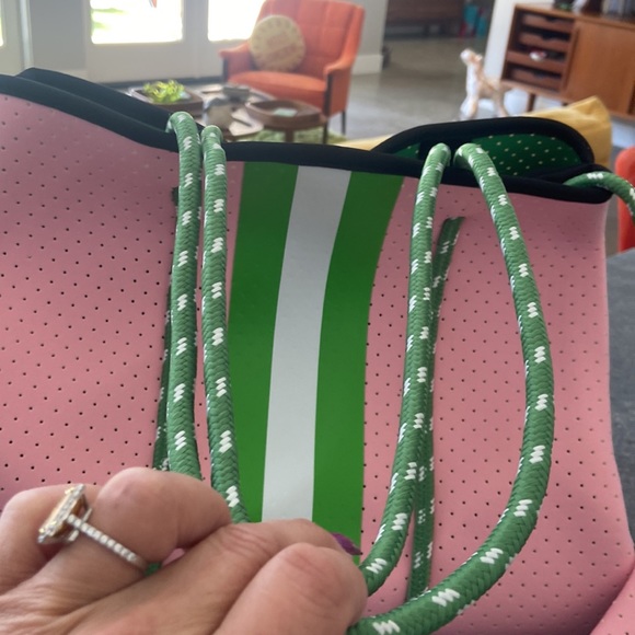 Neoprene Bag in Pink and Green - Picture 3 of 6